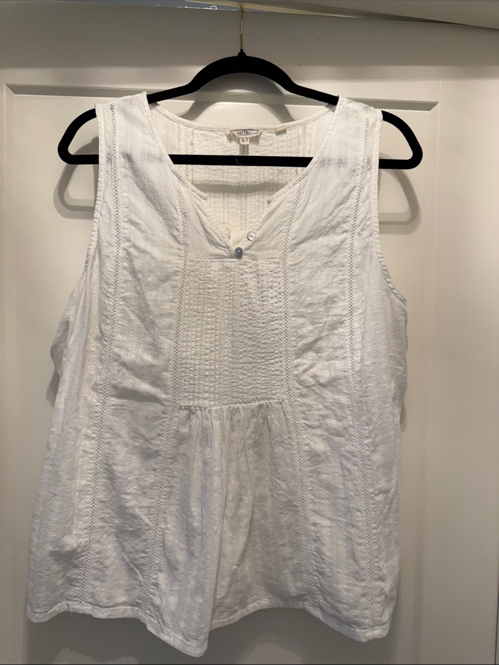 Fat Face White Textured Sleeveless Tank Top